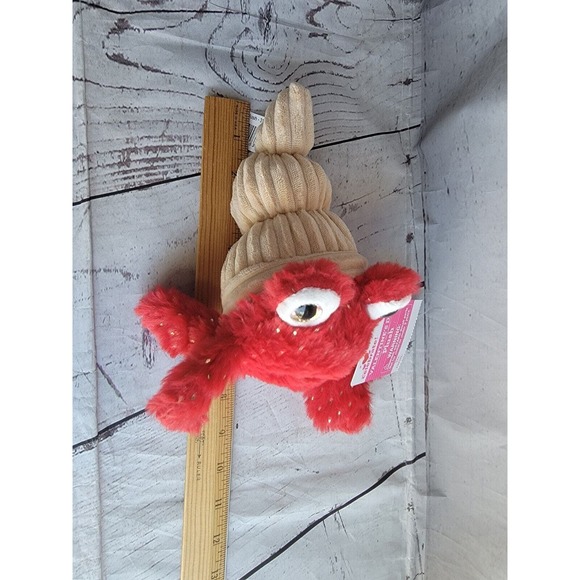 Hermit Crab Beach Aquarium Plush Stuffed Animal Soft Toy Sparkling Red Tan Shell - Picture 7 of 7